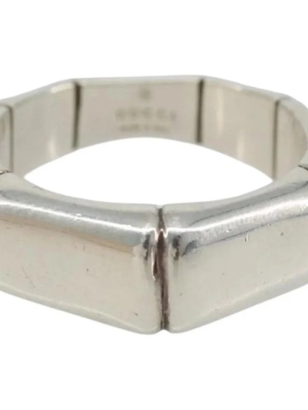 GUCCI Bamboo Ring Ag925 Silver Auth SW2377V